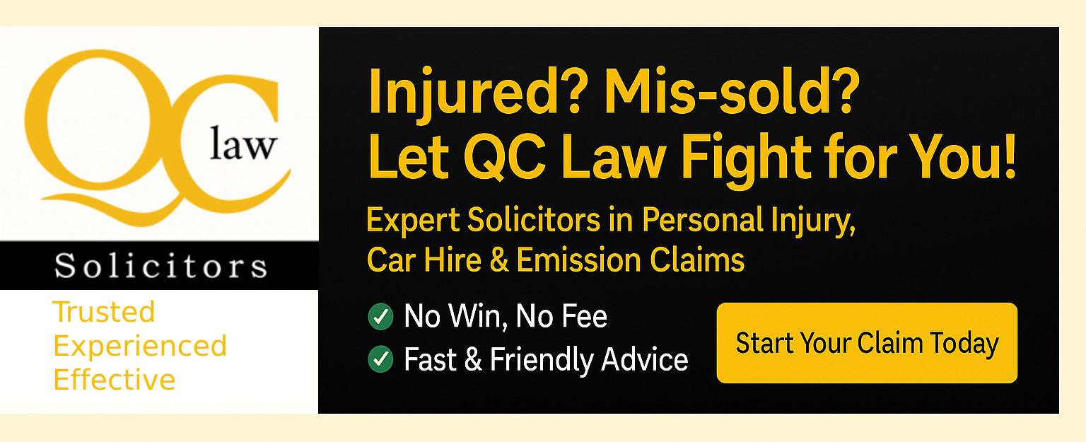 QC Law Solicitors — Expert solicitors in personal injury, car hire & emission claims. No win, no fee.